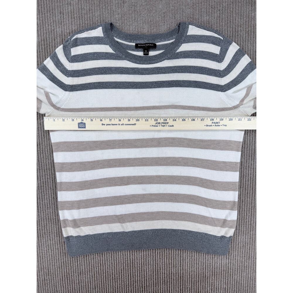 Banana Republic Striped 3/4 Sleeve Knit Sweater XL - Picture 8 of 9